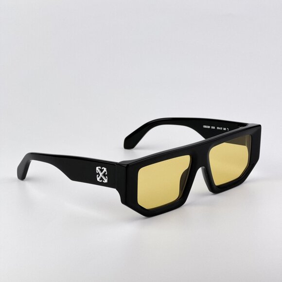 Off-White VANCOUVER Men Sunglasses Black Square Yellow Lenses | Model OERI13F - Picture 5 of 12
